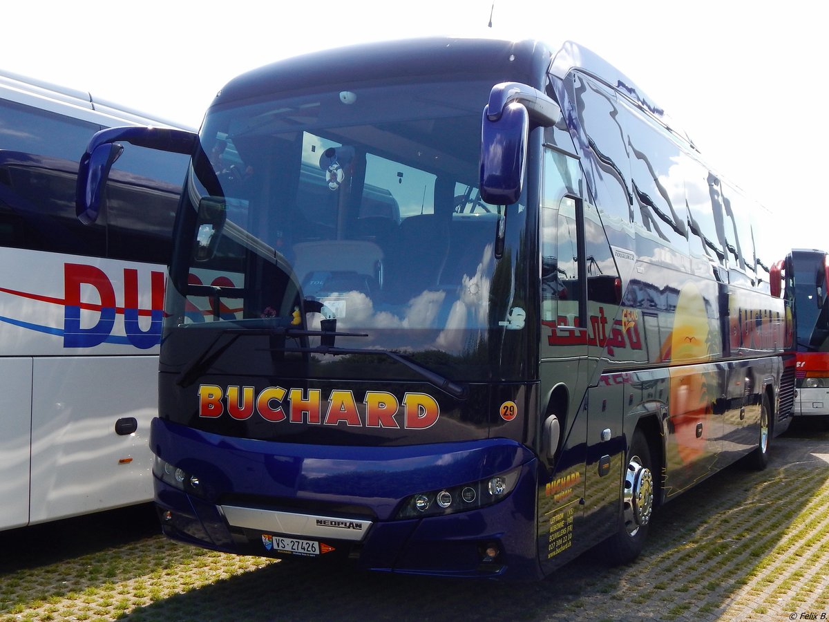 Neoplan Tourliner von Buchard aus der Schweiz am Europapark Rust am 23.06.2018