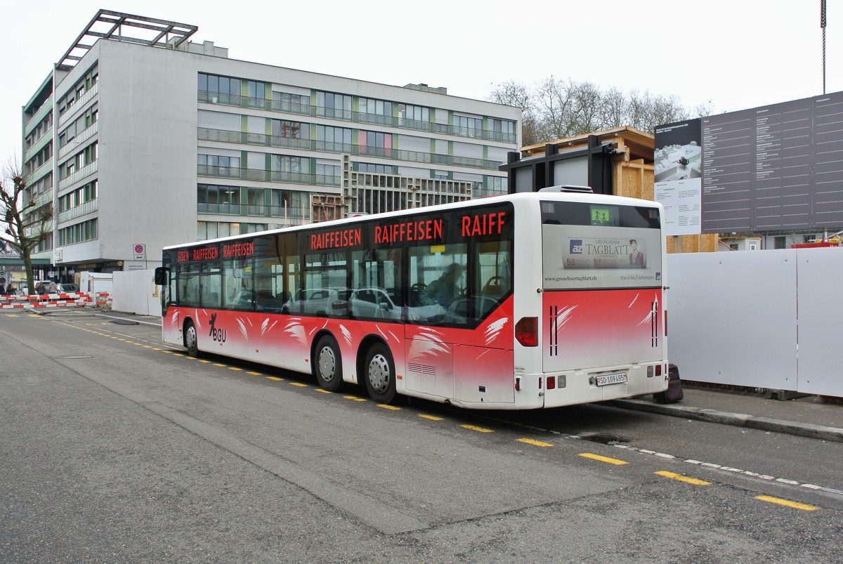 Noch immer dreht der 3-Acher Citaro I der BGU seine Runden als Schülerbus in der Stadt Solothurn, 21.01.2015.