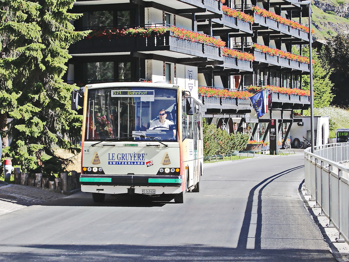 OBZ Zermatt - Nr. 3/VS 143 406 - Vetter Elektrobus am 27. Juni 2018.