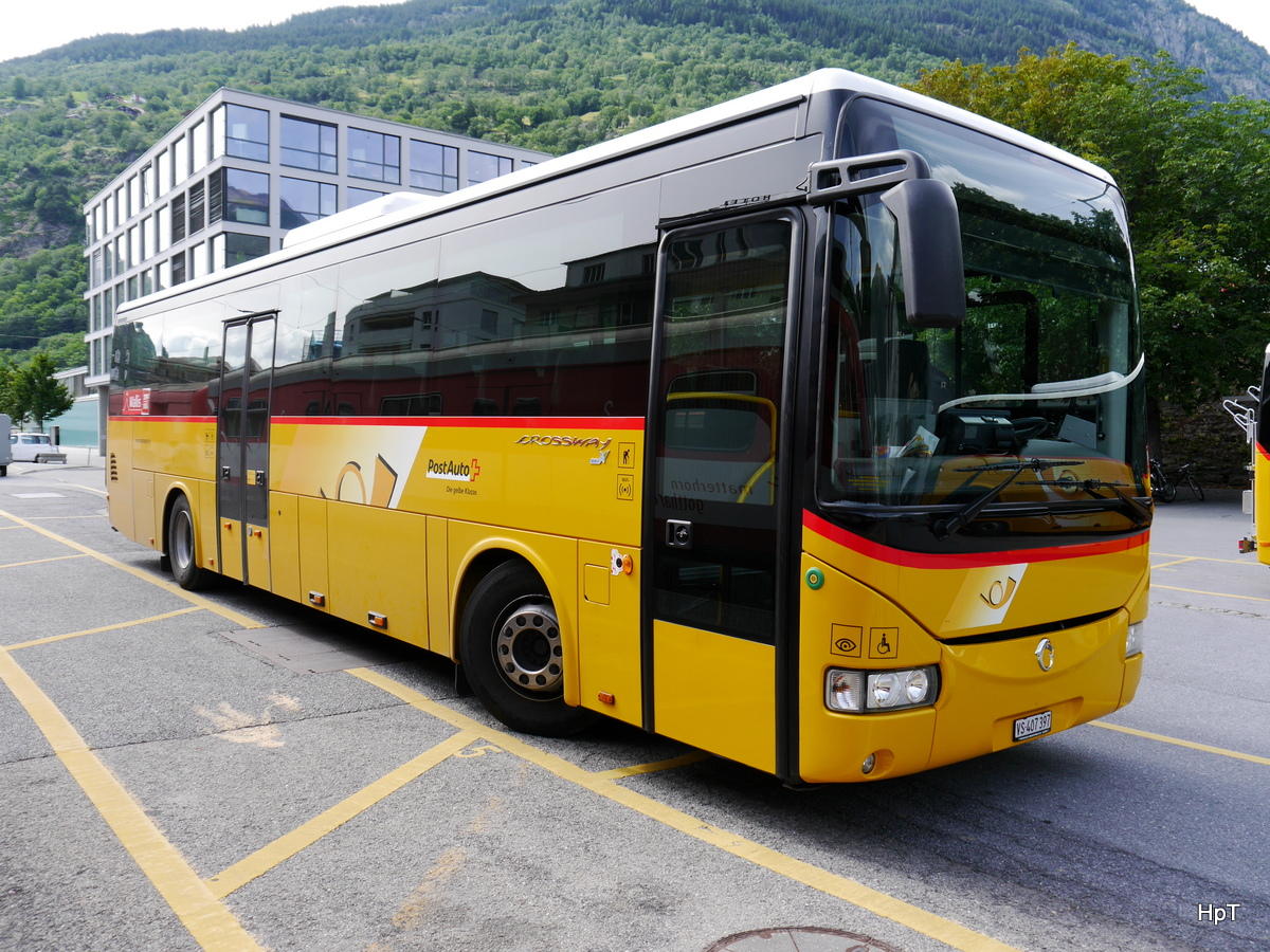 Postauto - Iveco Irisbus Crossway  VS 407397 in Brig am 21.06.2015
