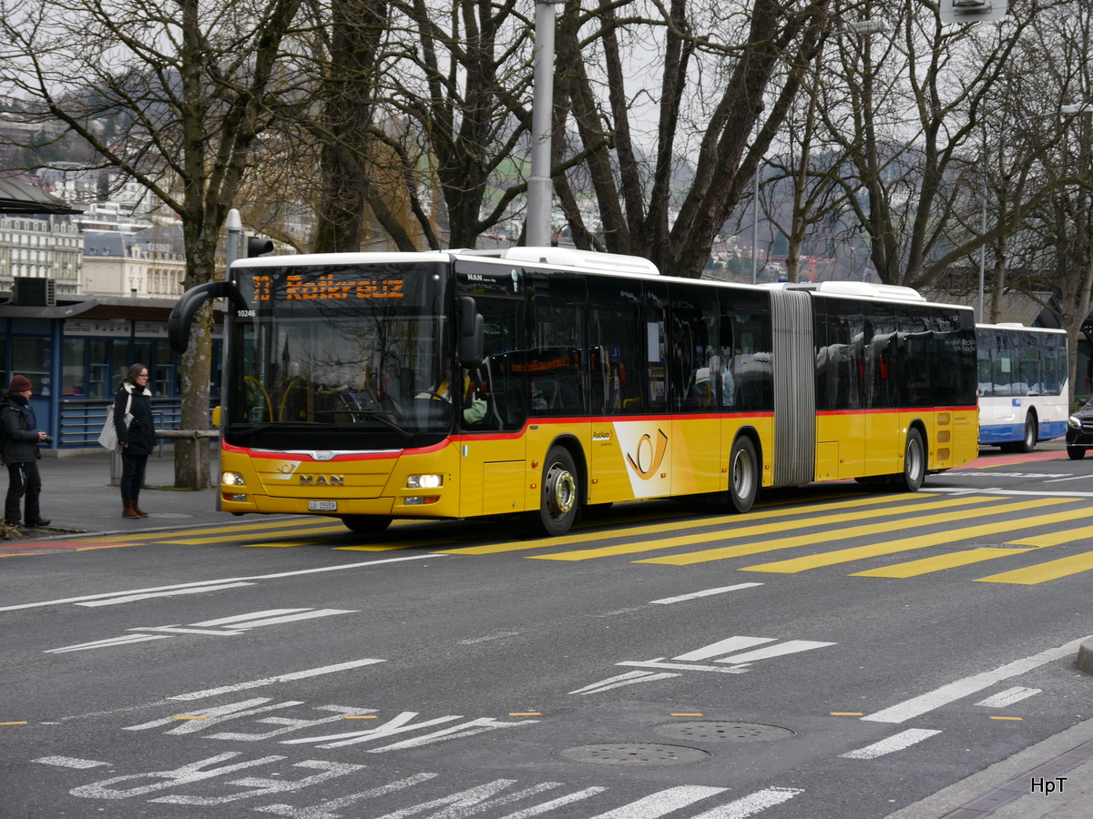 Postauto - MAN Lion`s City LU 15559 unterwegs in Luzern am 03.02.2018