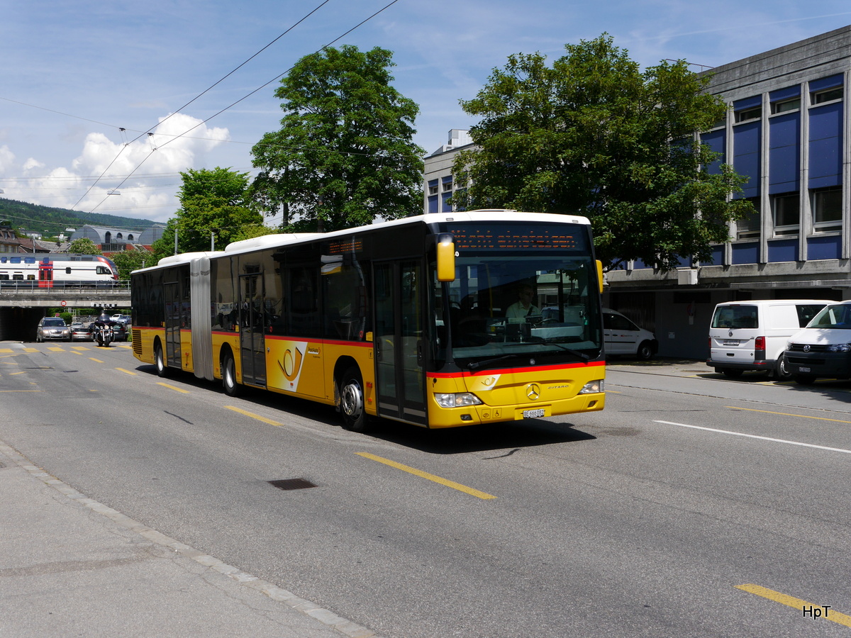 Postauto - Mercedes Citaro BE 666082 unterwegs in der Stad Biel am 12.05.2018