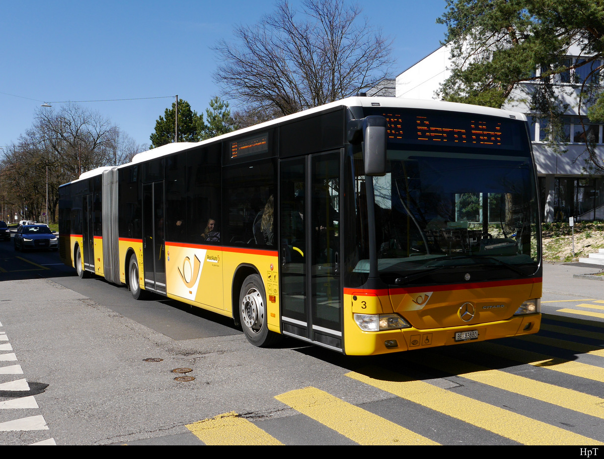 Postauto - Mercedes Citaro  BE 83880 unterwegs auf der Linie 103 in der Stadt Bern am 16.03.2019