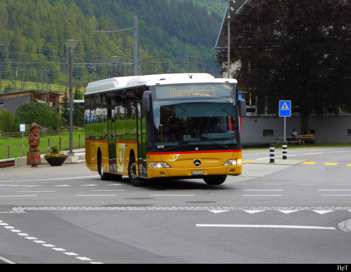 Postauto - Mercedes Citaro  BE  412071 unterwegs auf Dienstfahrt in Innertkirchen am 21.07.2019