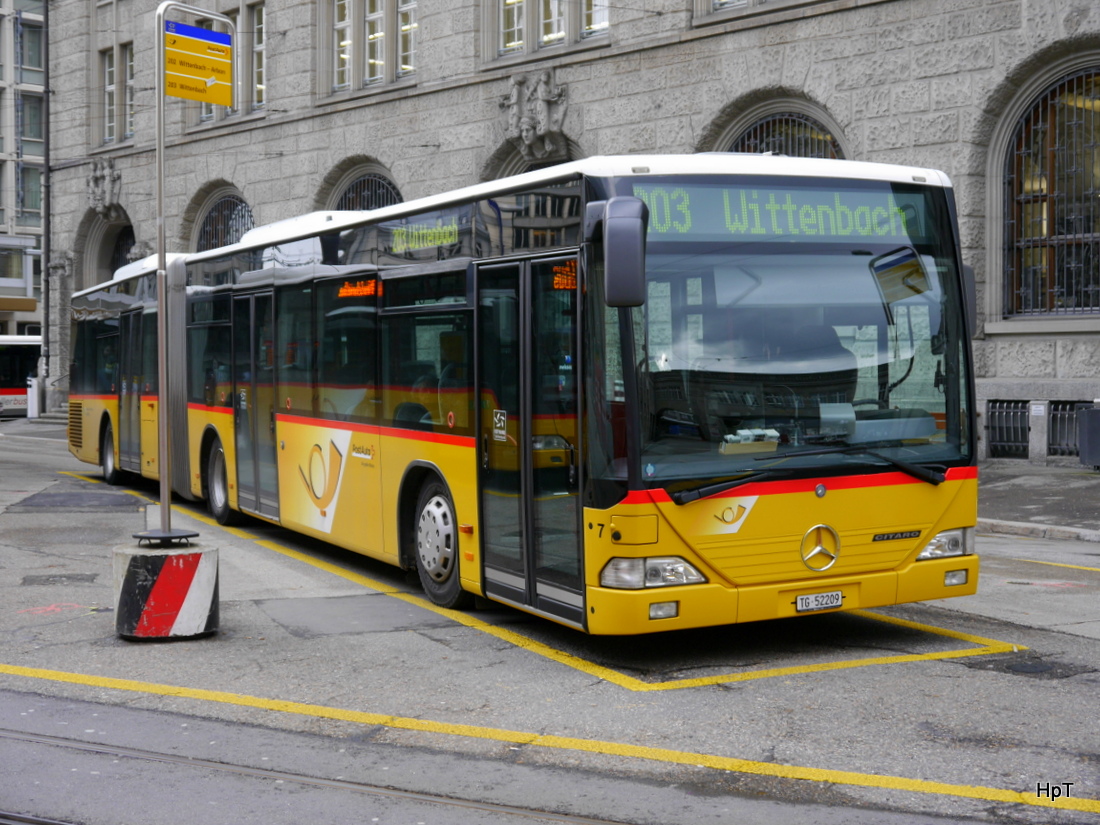 Postauto - Mercedes Citaro TG  52209 in St.Gallen am 27.03.2015