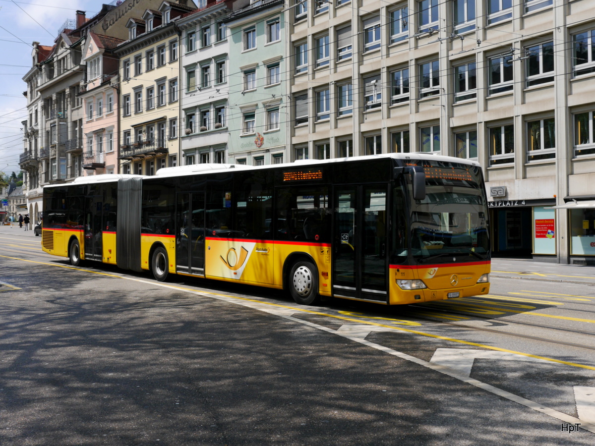 Postauto - Mercedes Citaro TG 159872 unterwegs in der Stadt St. Gallen am 15.05.2016