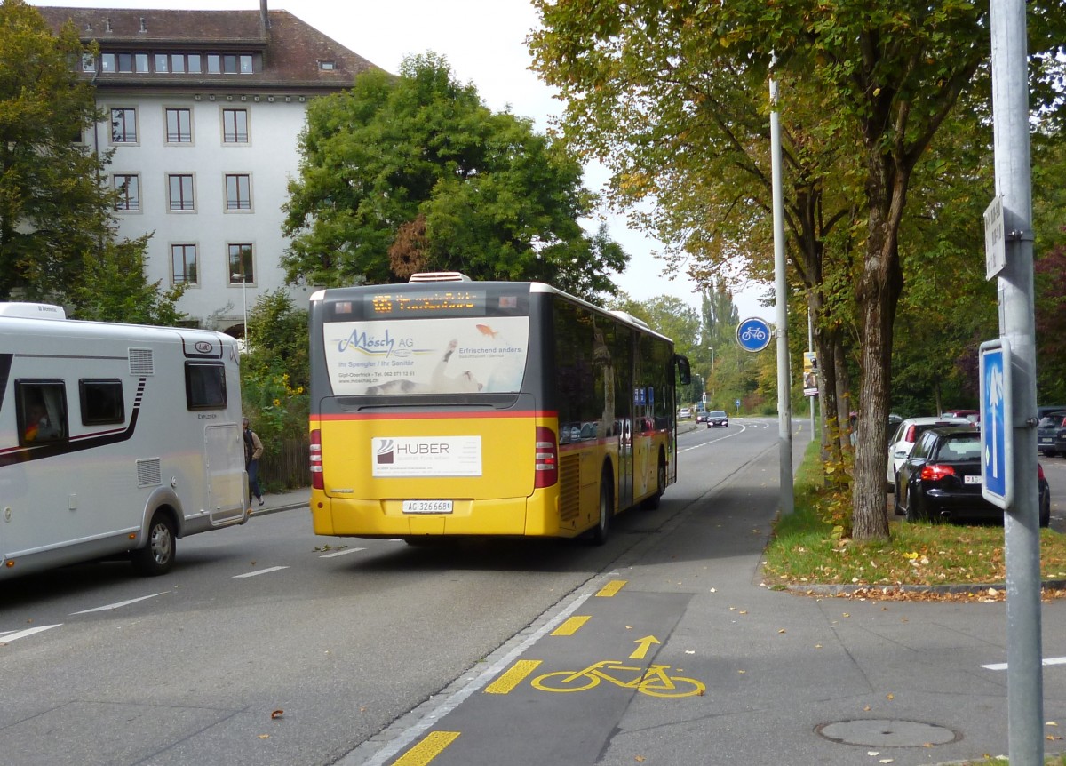PostAuto Region Ostschweiz, 5001 Aarau: MB 530 Ü Citaro II AG 328'668 (2009), am 27. September 2015 an der Mühlemattstrasse in 5000 Aarau