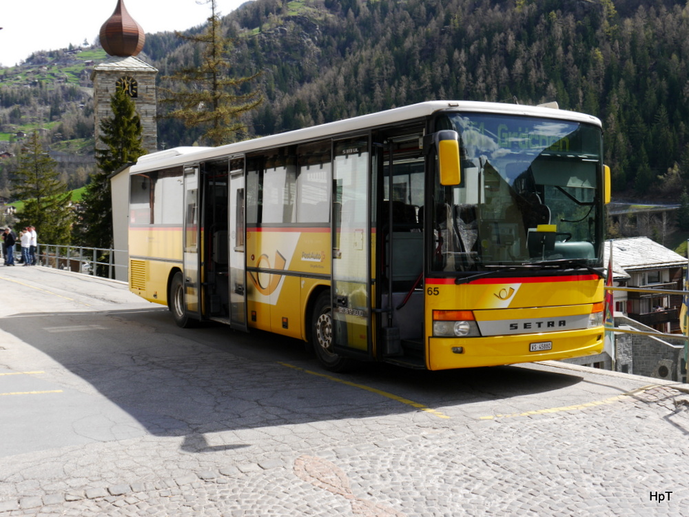 Postauto - Setra S 313 UL  VS  45880 in St. Niklaus am 12.04.2014