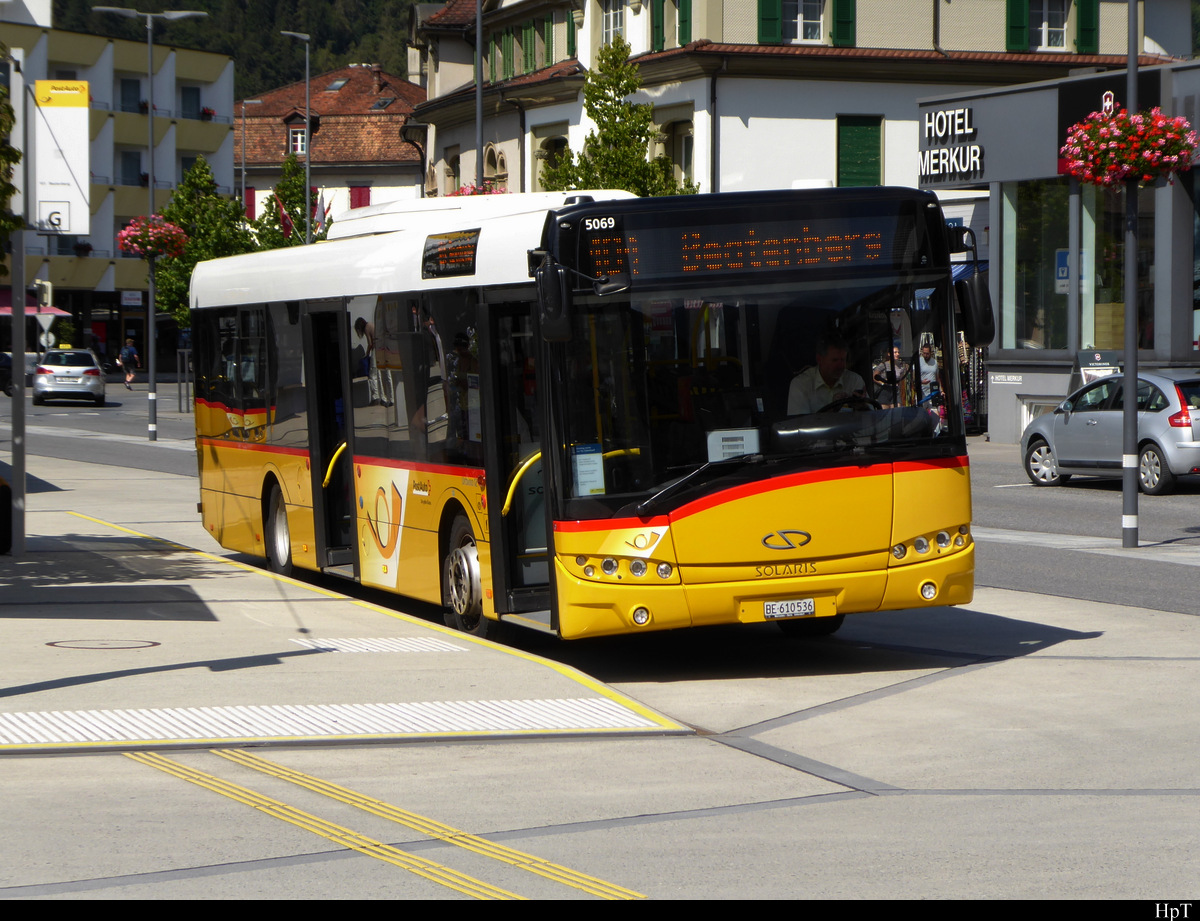 Postauto - Solaris  BE  610536 unterwegs in Interlaken am 25.07.2020