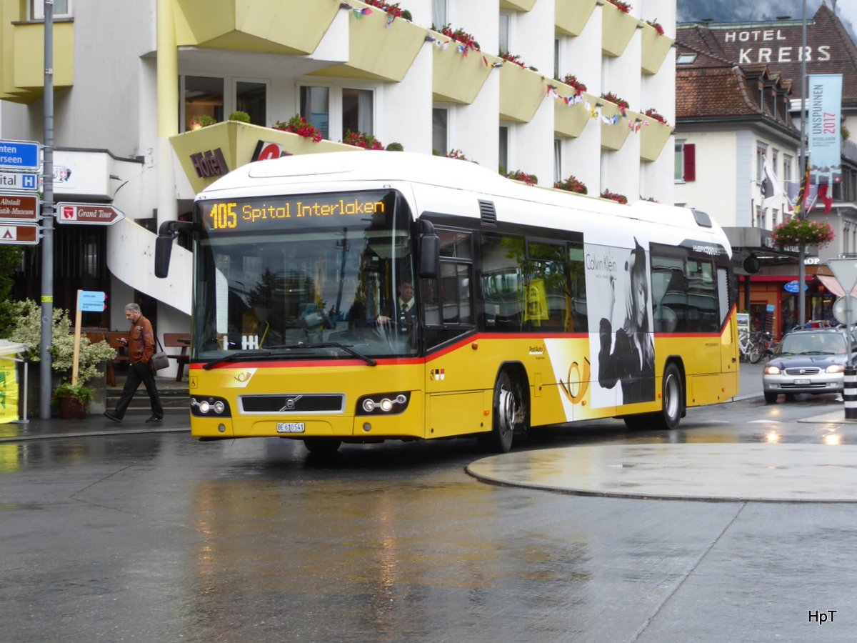 Postauto - Volvo 7700 Hybrid  BE  601541 unterwegs in Interlaken am 02.09.2017