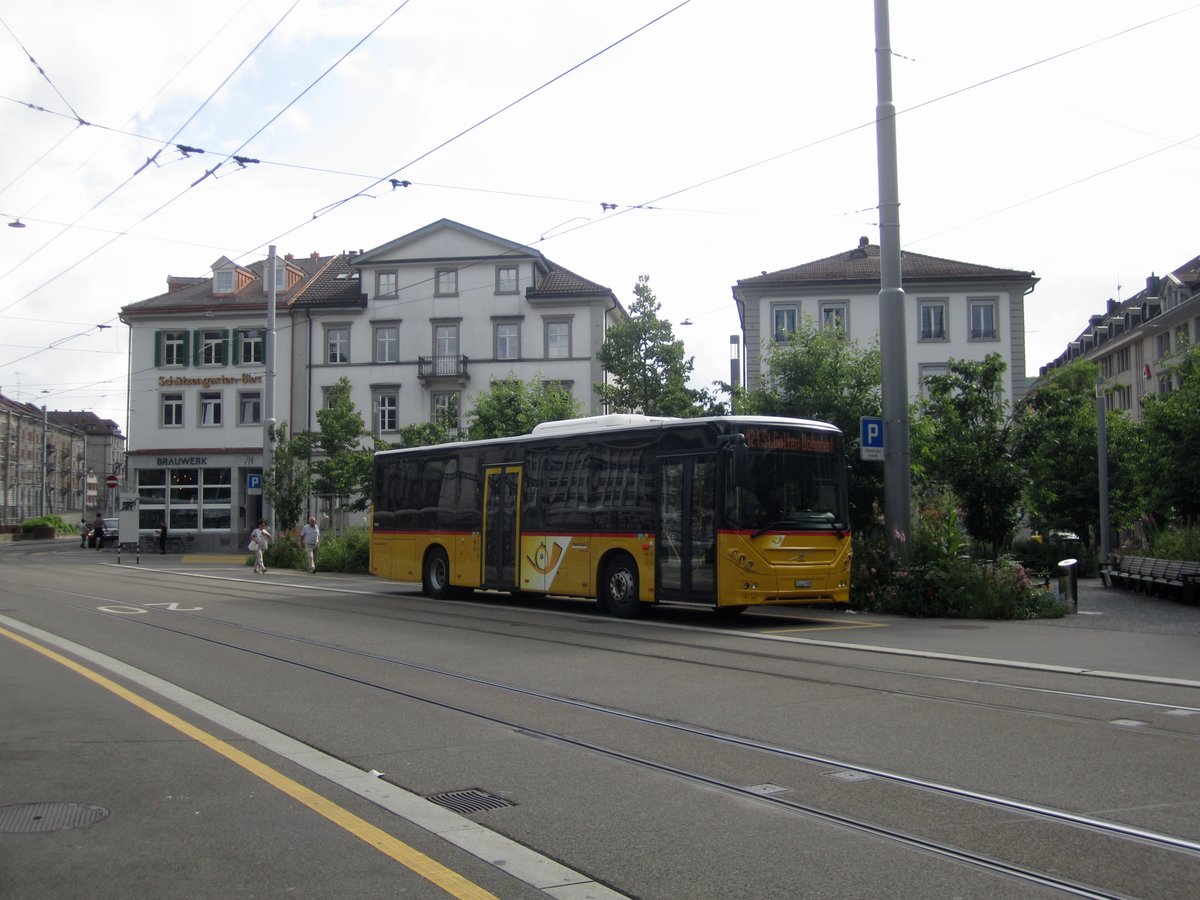 Postauto/Regie Engelburg SG 443 908 (Volvo 8900LE) am 23.6.2019 beim Bhf. St.Gallen