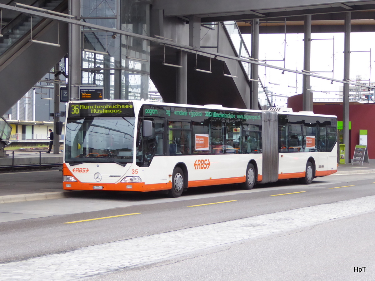 RBS - Mercedes Citaro  Nr.35  BE  555035 unterwegs auf der Linie 36 beim Bahnhof Zollikofen am 21.06.2016