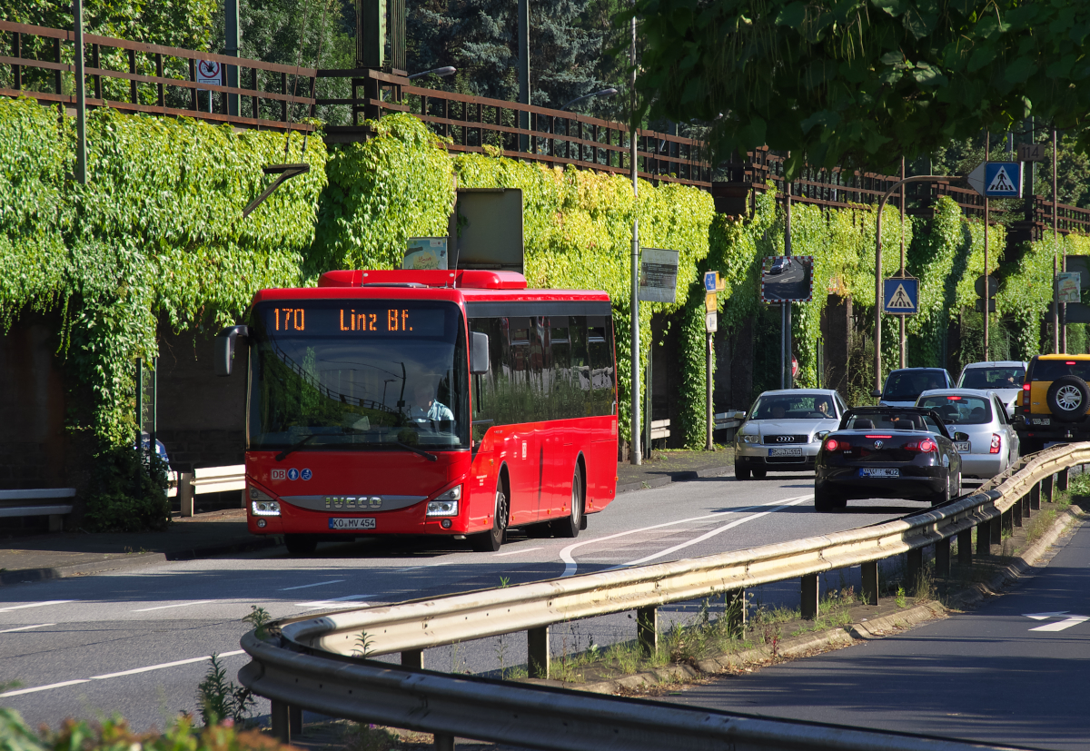 Rhein-Moselbus KO-MV 454, Iveco Crossway LE Baujahr 2015 in Linz am Rhein. 26.08.2016