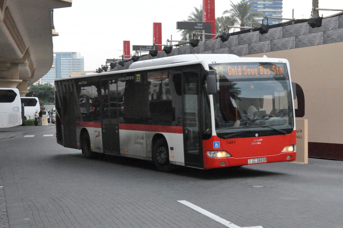 RTA, Dubai. Mercedes-Benz Citaro II (Nr.1481) am Dubai Mall. (22.11.2013)
