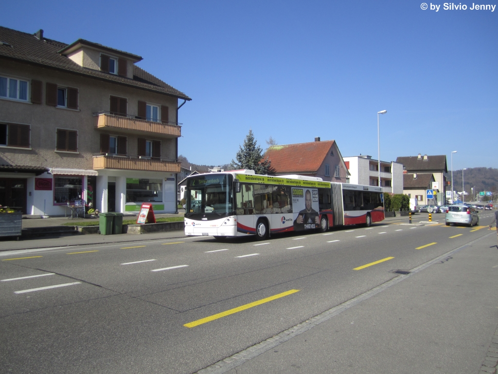 RVBW Nr. 142 (Scania/Hess N310UA) am 28.3.2015 in Neuenhof, Eich