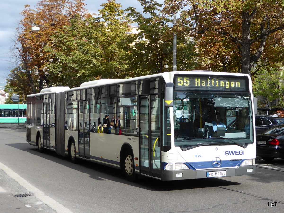 RVL / SWEG - Mercedes Citaro  FR.H 1323 unterwegs auf der Linie 55 in der Stadt Basel am 06.10.2015
