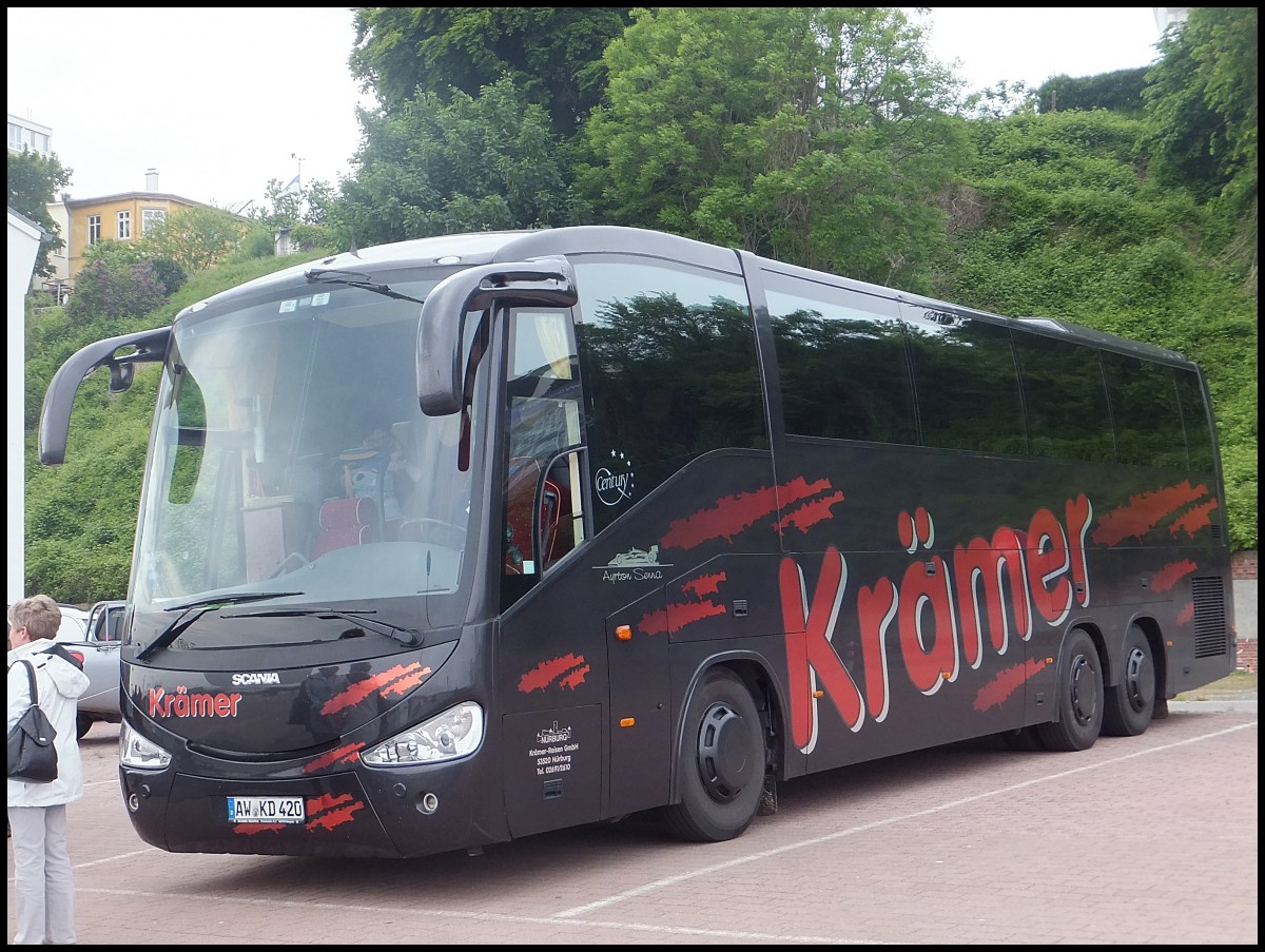 Scania Irizar von Krmer aus Deutschland im Stadthafen Sassnitz am 01.06.2013