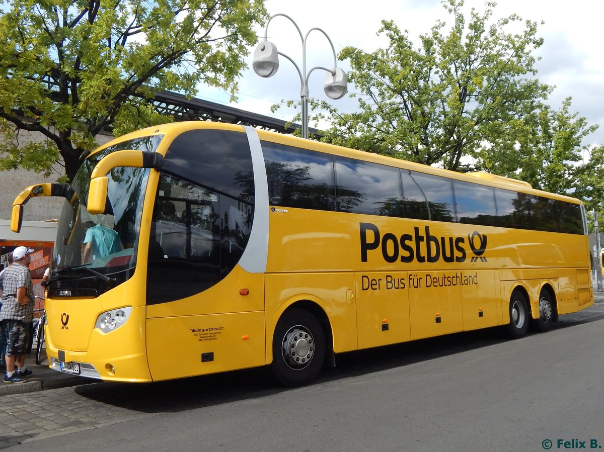 Scania OmniExpress von Postbus/Weingartner aus Deutschland in Berlin am 24.08.2015
