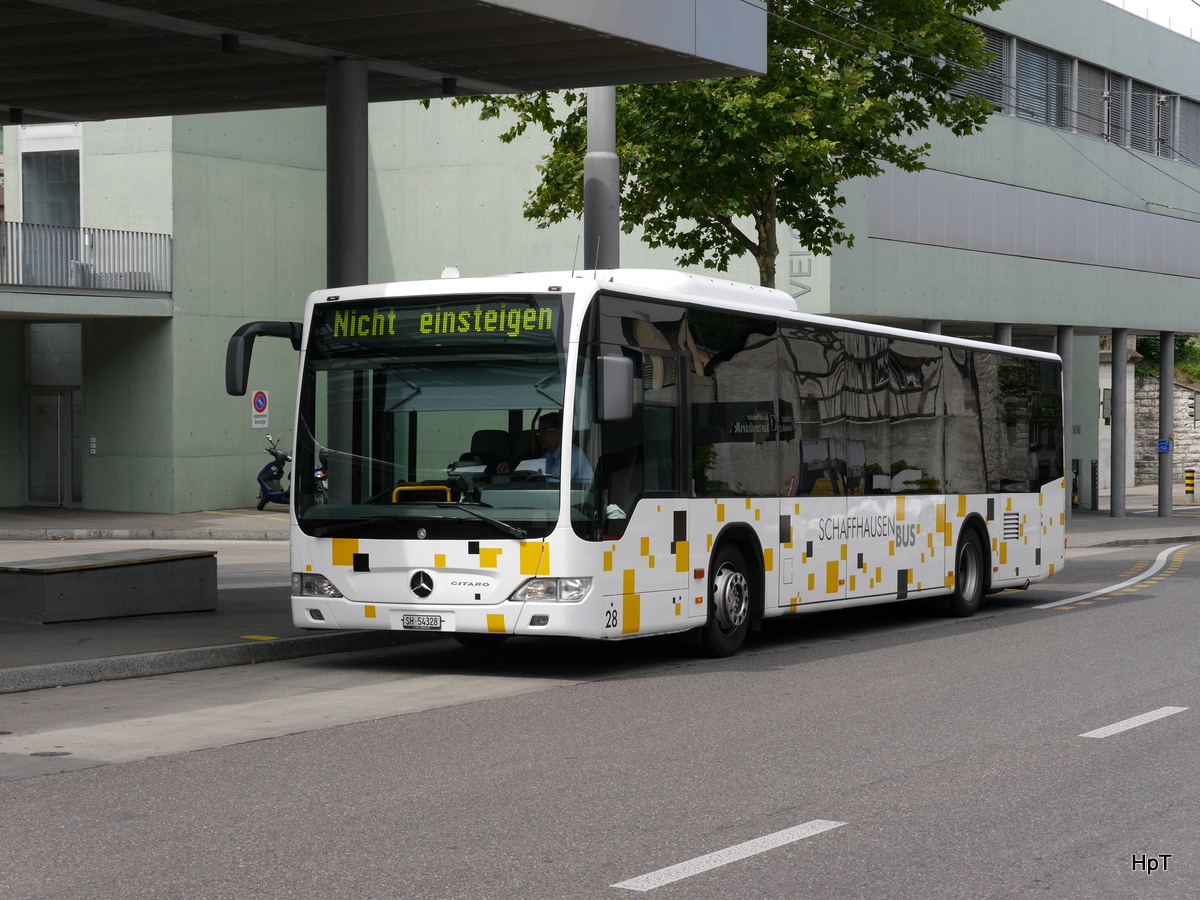 Schaffhausen Bus - Mercedes Citaro  Nr.28  SH  54328 unterwegs in der Stadt Schaffhausen am 12.07.2015