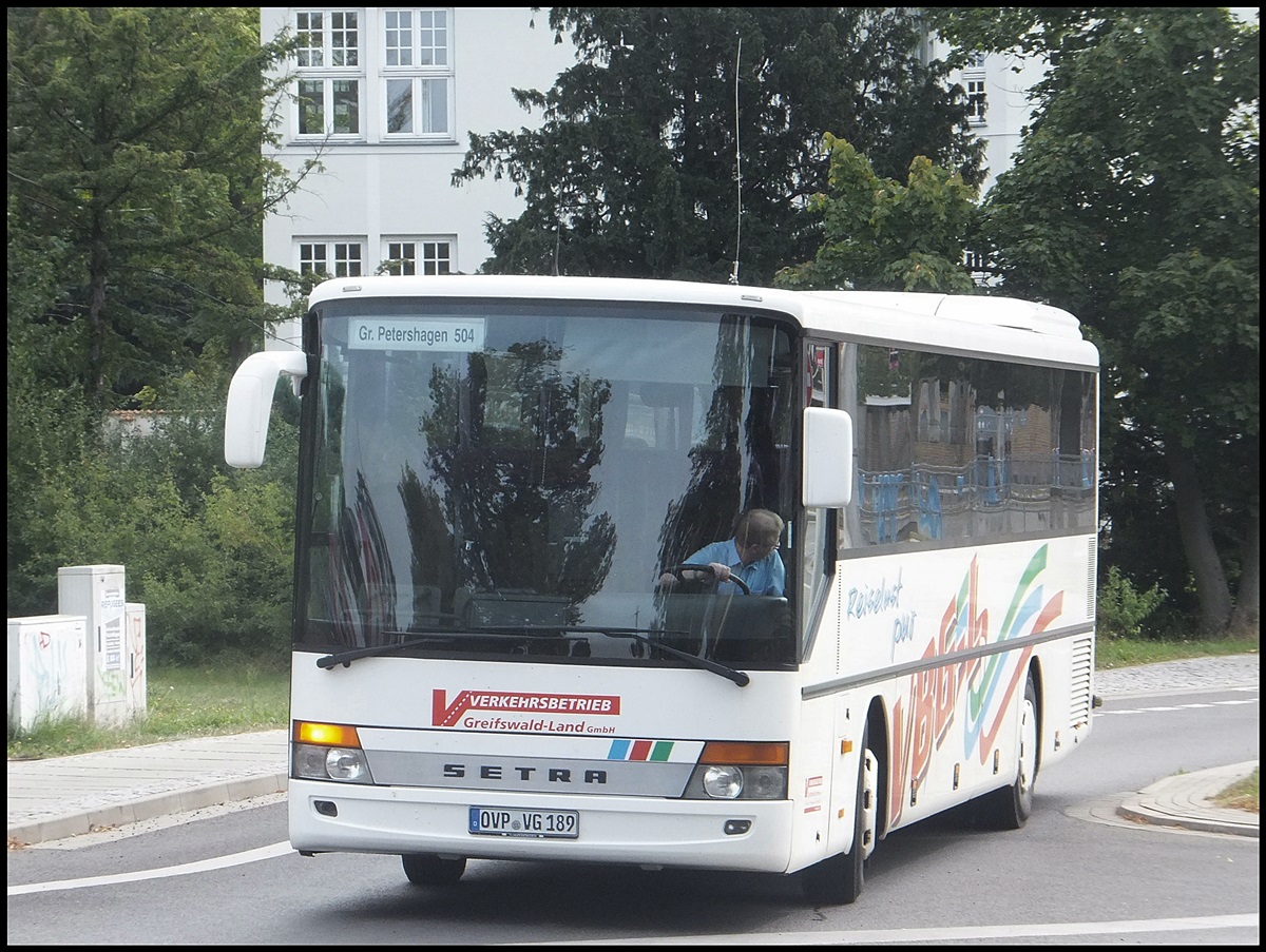 Setra 315 H der Verkehrsbetrieb Greifswald-Land GmbH in Greifswald am 29.08.2013