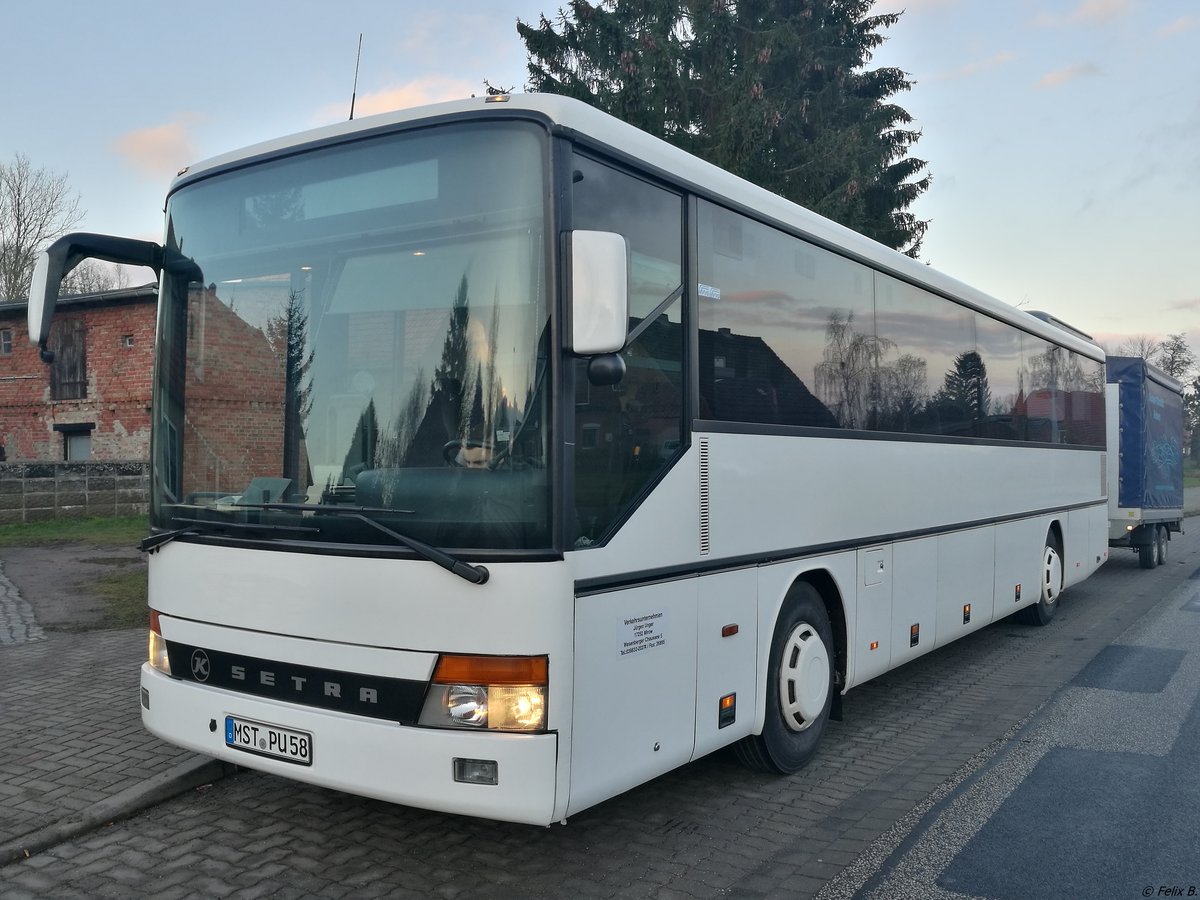 Setra 315 UL von Unger aus Deutschland mit Anhänger in Papendorf am 16.12.2017