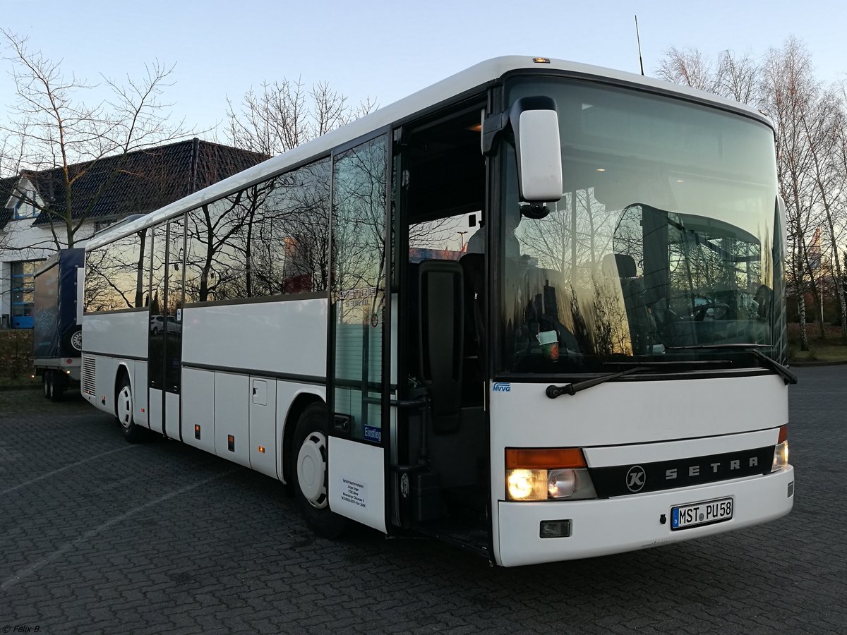 Setra 315 UL von Unger aus Deutschland mit Anhänger in Neubrandenburg am 30.12.2017