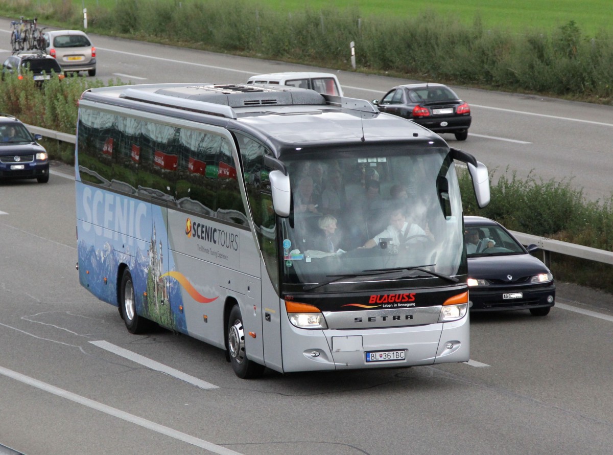 Setra 411 HD, Scenic Tours / Blaguss, Oensingen 31.08.2014
