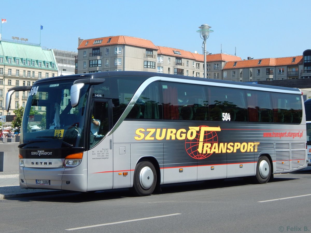 Setra 415 HD von Szurgot Transport aus Polen in Berlin am 08.06.2016