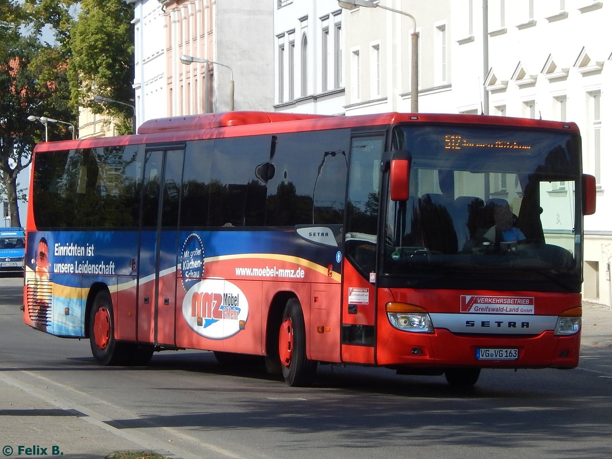 Setra 415 UL der Verkehrsbetrieb Greifswald-Land GmbH in Greifswald am 16.09.2016