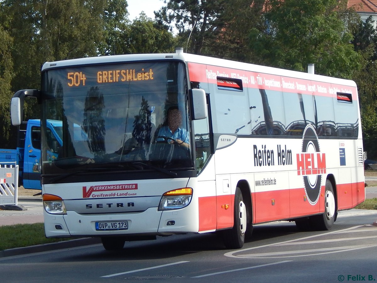 Setra 415 UL der Verkehrsbetrieb Greifswald-Land GmbH in Greifswald am 16.09.2016