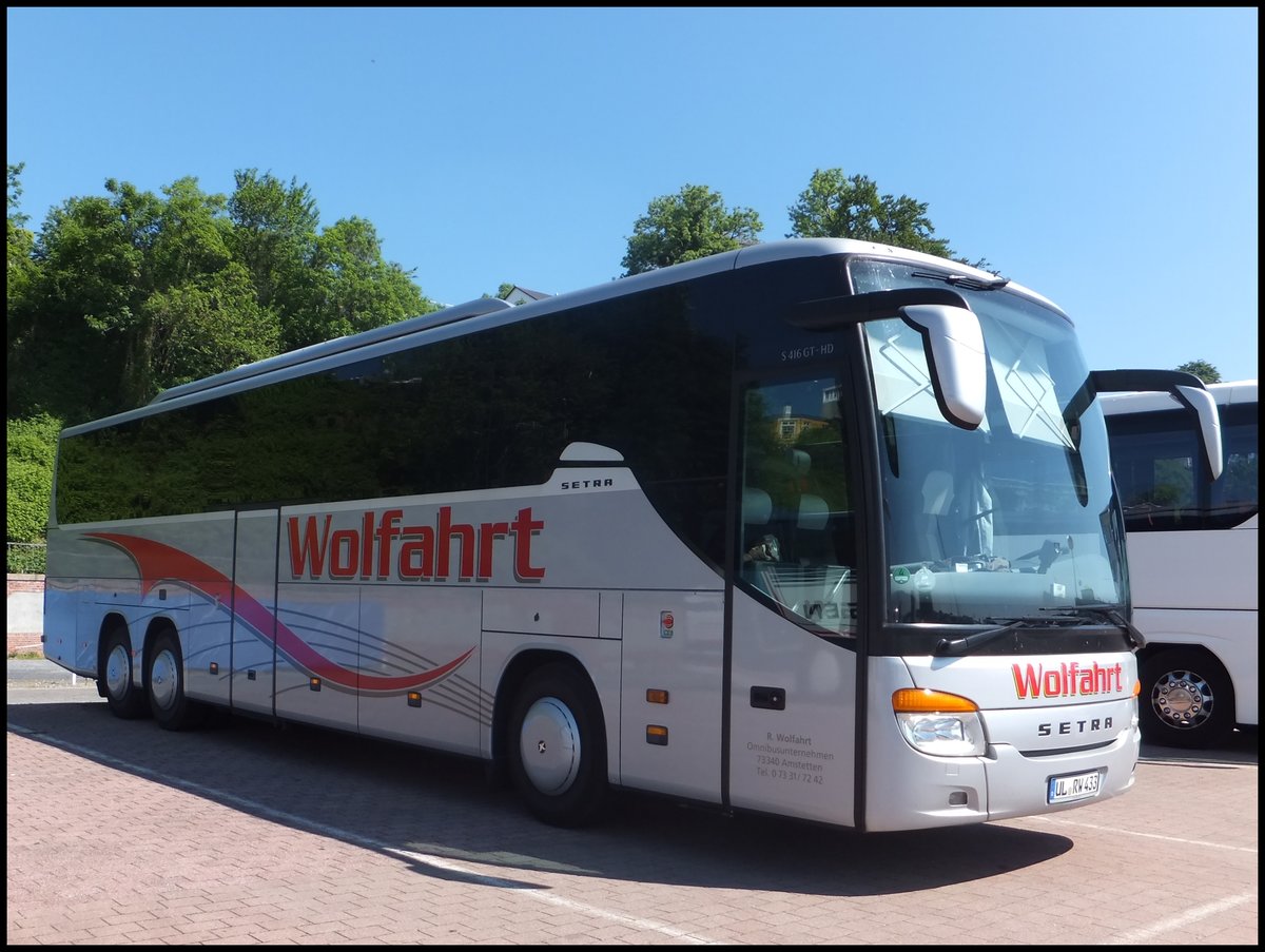 Setra 416 GT-HD von Wolfahrt aus Deutschland im Stadthafen Sassnitz am 25.05.2014