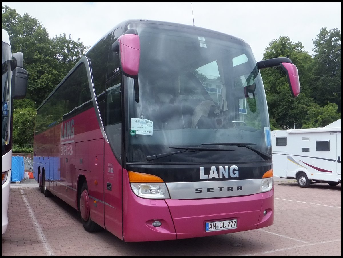 Setra 416 HDH von Busreisen Lang aus Deutschland im Stadthafen Sassnitz am 21.06.2014