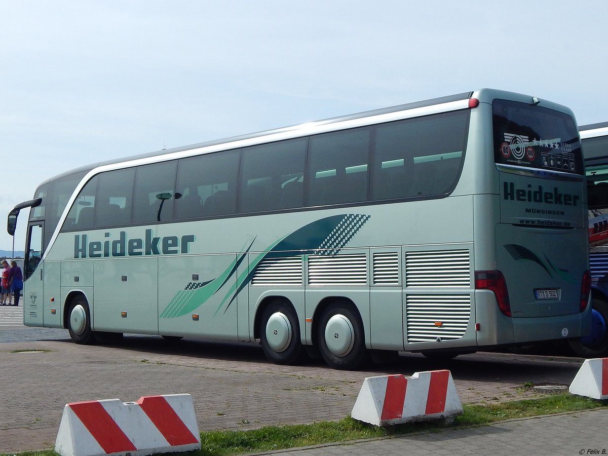 Setra 416 HDH von Heideker aus Deutschland im Stadthafen Sassnitz am 26.08.2017