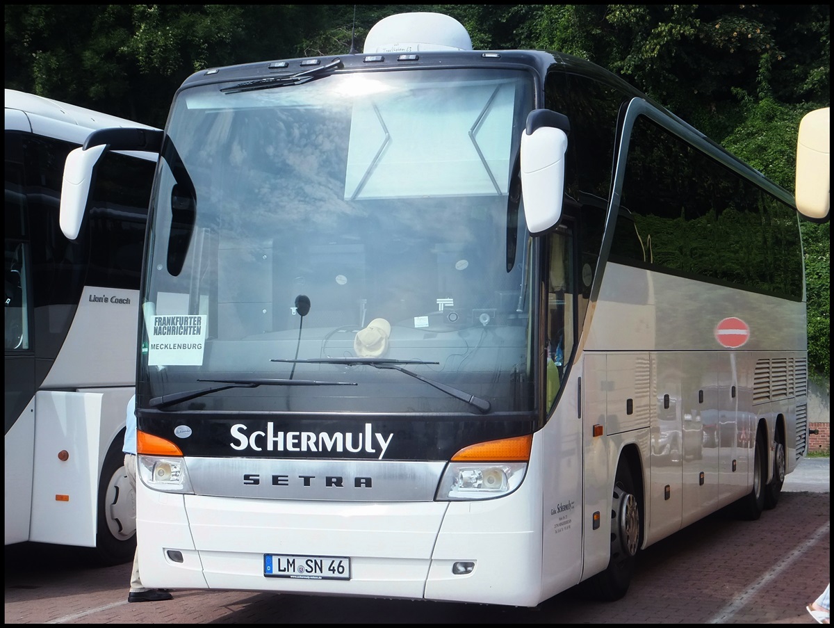 Setra 416 HDH von Schermuly aus Deutschland im Stadthafen Sassnitz am 17.08.2013