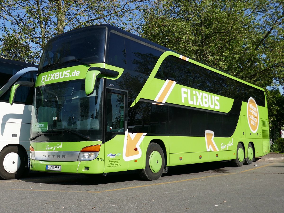Setra 431-DT von Flixbus am 28.5.2016, bei der Carstation Sihlquai.