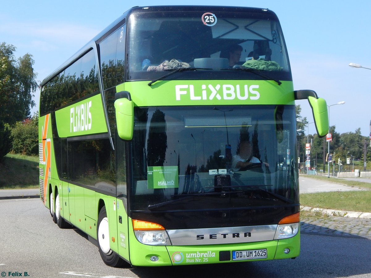 Setra 431 DT von Flixbus/Umbrella aus Deutschland in Rostock am 14.09.2016
