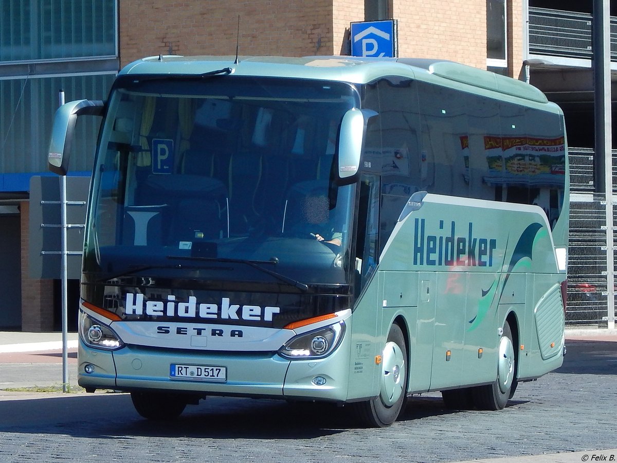 Setra 511 HD von Heideker aus Deutschland im Stadthafen Sassnitz am 15.07.2017