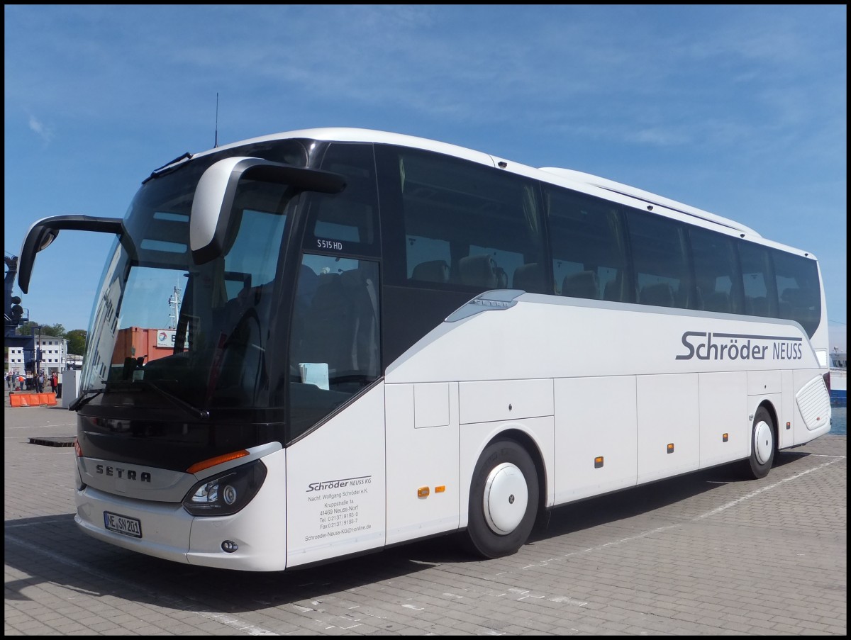 Setra 515 HD von Schröder Neuss aus Deutschland im Stadthafen Sassnitz am 17.05.2014