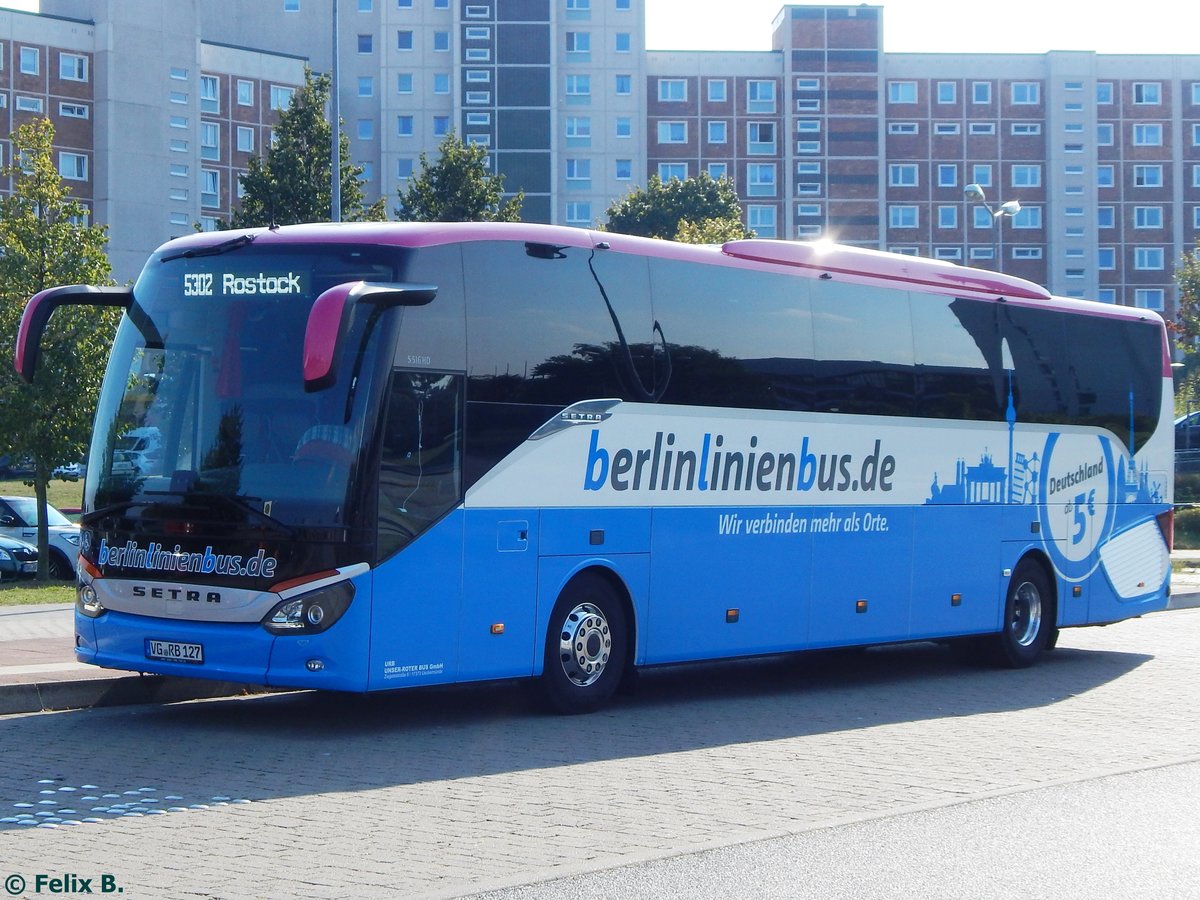 Setra 516 HD von BerlinLinienBus/URB in Rostock am 14.09.2016