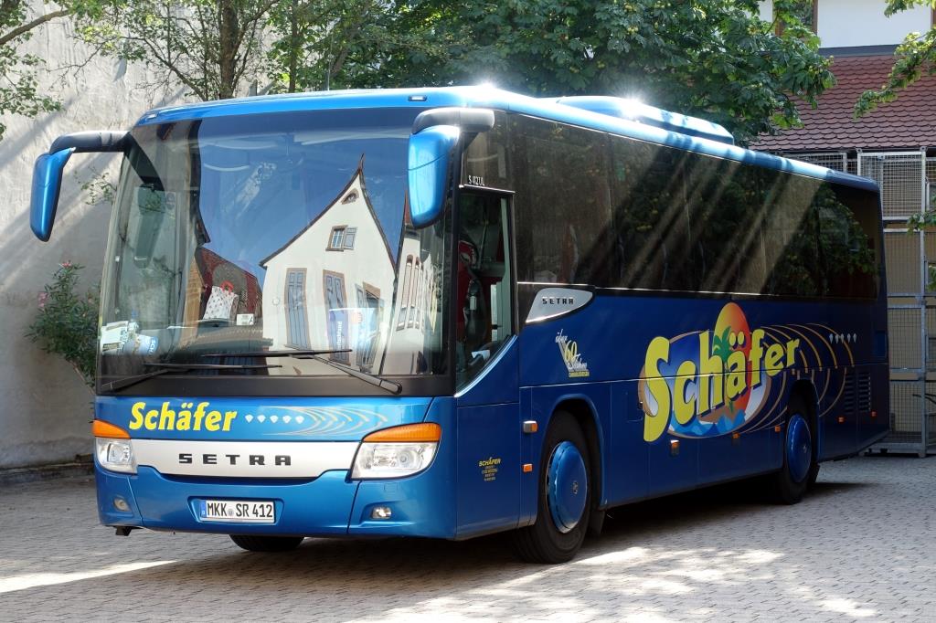 Setra S 412 UL als Club-Bus mit Toilette und Küche  Schäfer , Bockenheim/Weinstraße August 2019