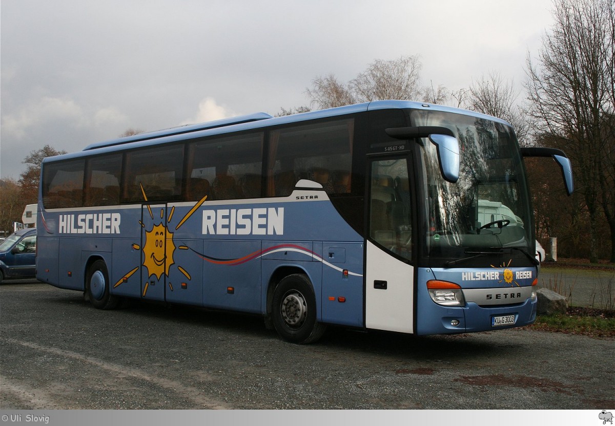 Setra S 415 GT-HD  Hilscher Reisen  aufgenommen am 1. Dezember 2013 in Kulmbach.