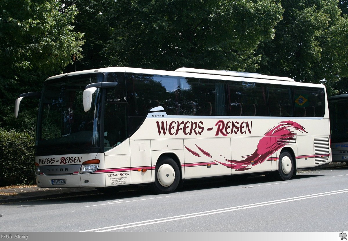 Setra S 415 GT-HD  Wefers-Reisen . Aufgenommen am 12. Juli 2014 auf den Busparkplatz für das Samba Festival in Coburg.