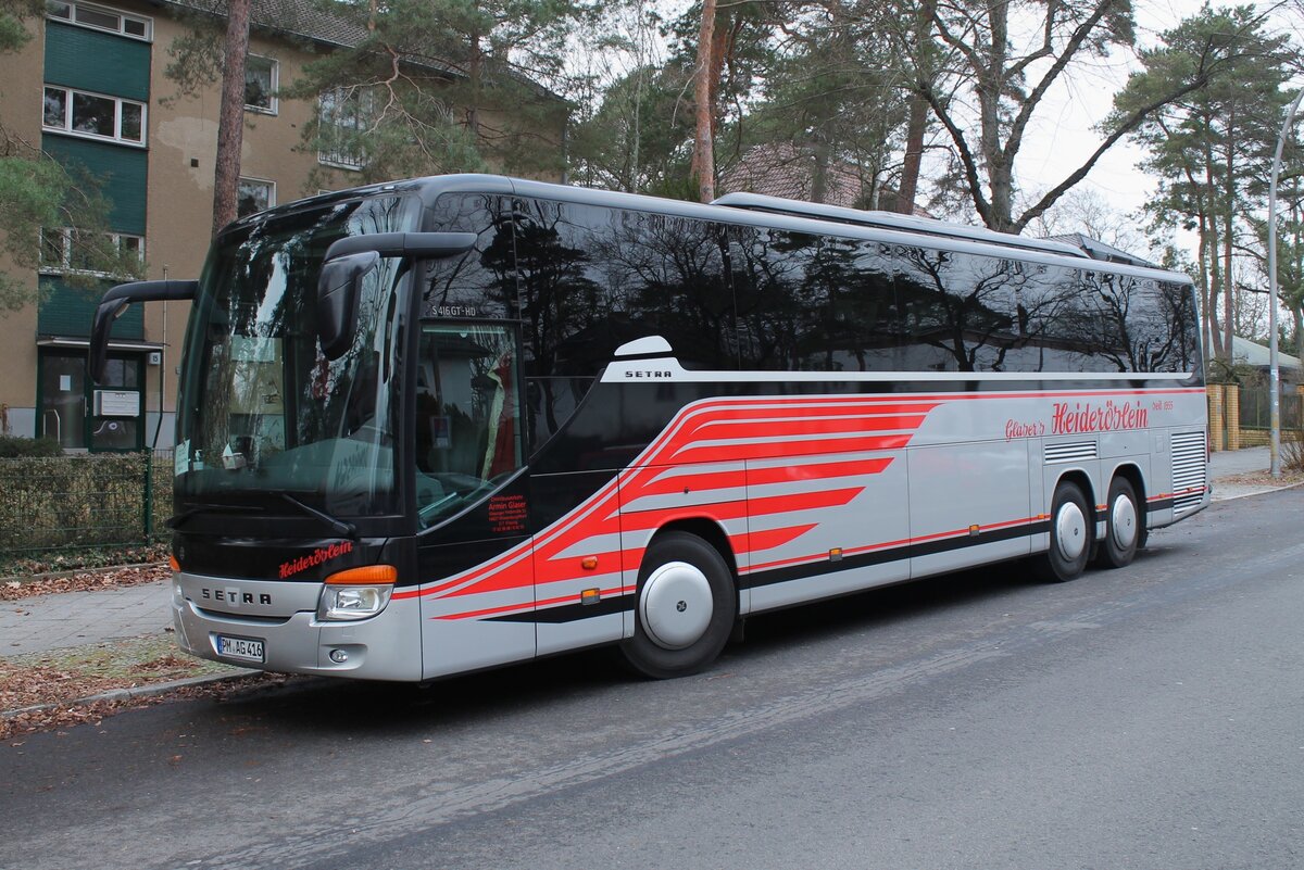 Setra S 416 GT-HD vom Omnibusverkehr Armin Glaser, Berlin im Januar 2024.