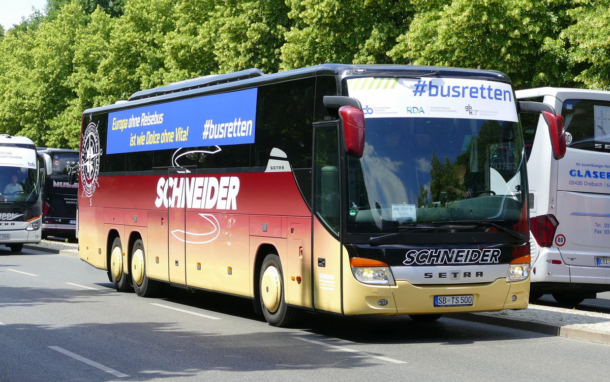 Setra S 416 GT-HD, 'Taxi Schneider' (ex Marti?). Berlin, Busdemo im Juni 2020. (busretten)