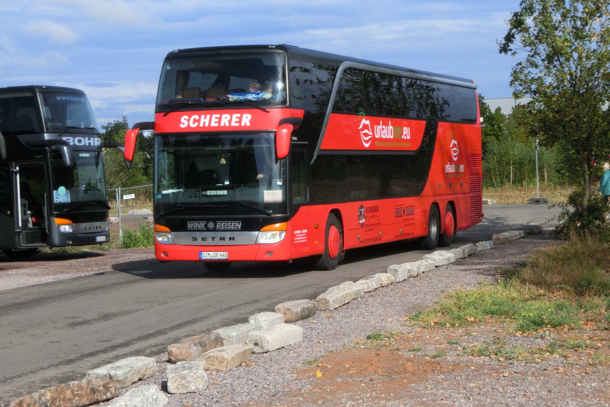 Setra S 431 DT von Scherer Reisen am 16.09.2015 in Landau/Pfalz
