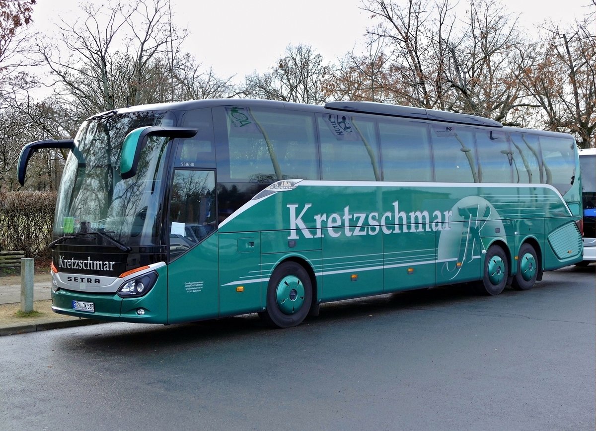Setra S 516 HD vom '' Omnibusunternehmen Jens Kretzschmar''. Zur Grünen Woche, Berlin im Januar 2020. (Grüne Woche)