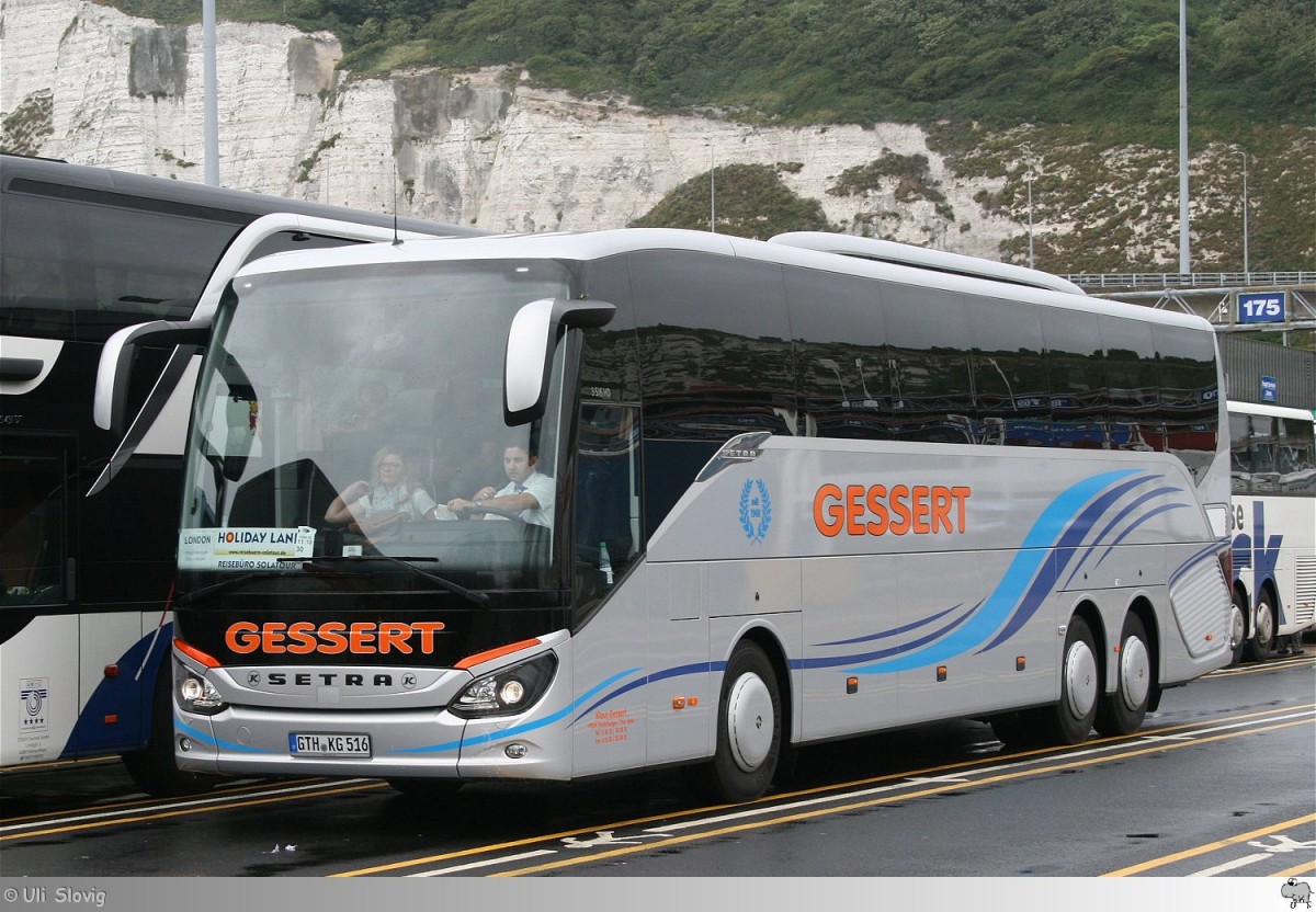 Setra S 516 HD  Gessert . Aufgenommen am 10. August 2014 in Dover / England.