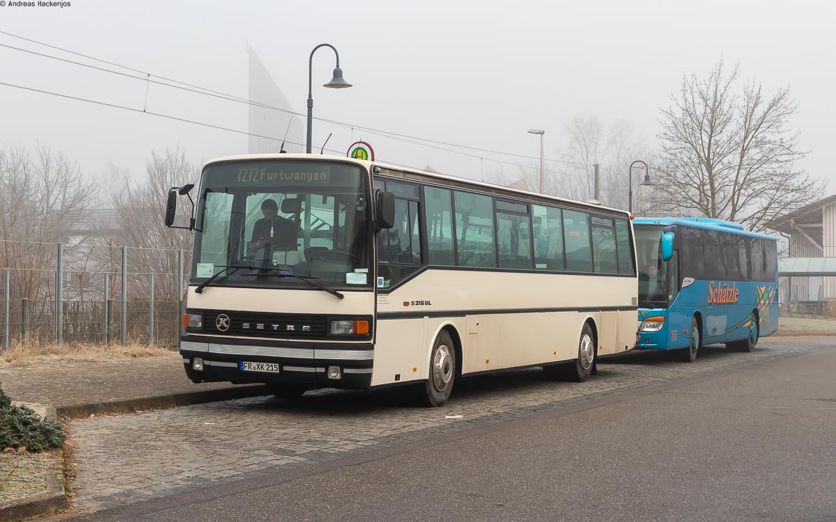 Setra S215 UL (Traditionbus Südbaden) im Linieneinsatz als 7272 nach Furtwangen in Bleibach 15.1.22