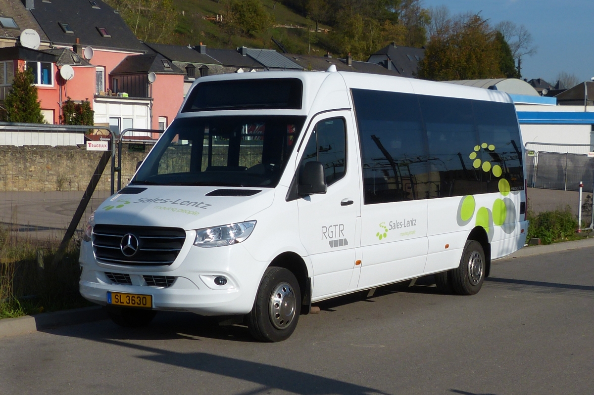 SL 3630, Mercedes Benz von Sales Lentz, am Busbahnhof II in Ettelbrück. 31.10.2019
