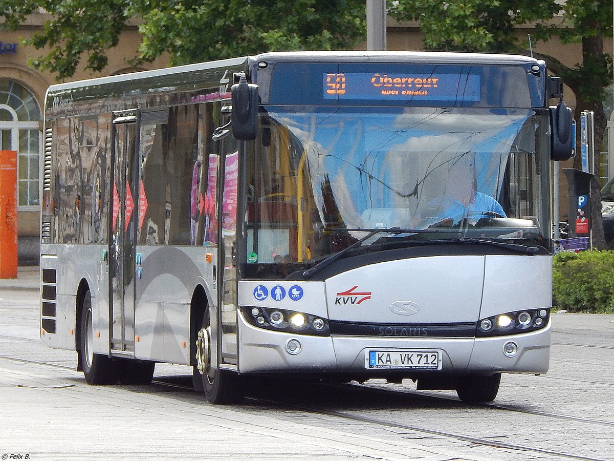 Solaris Urbino 10,9 der Verkehrsbetriebe Karlsruhe in Karlsuhe am 22.06.2018